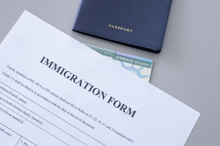 Passport and immigration forms used for asylum applications