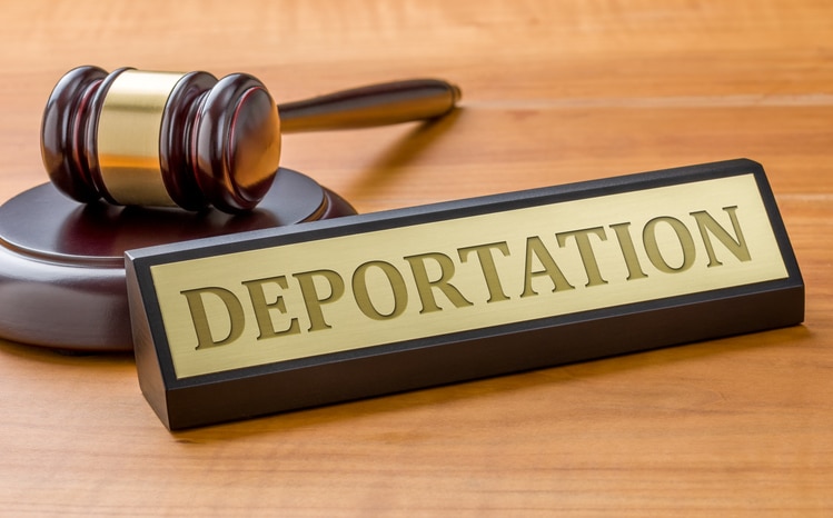 Gavel representing deportation and immigration court consequences